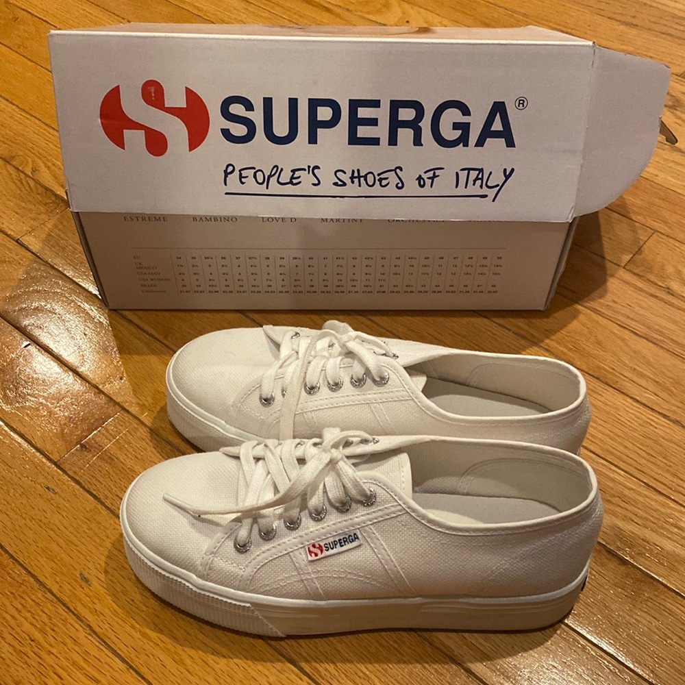 Platform white sneakers